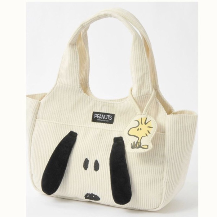 Tas Tangan Korduroi Snoopy Baru Musim Gugur dan Musim Dingin Jepang Baru Tas Tangan Ibu Kapasitas B