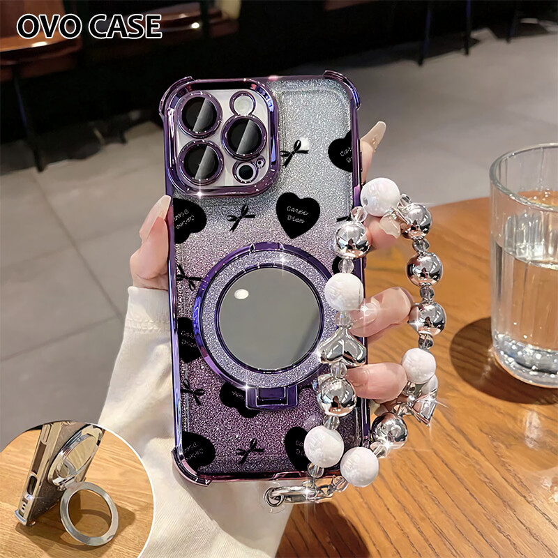 Case Oppo Gemerlap Stand Holder Garskin Soft Case Oppo A18 A3 A3 Pro A33 A36 With Strap Dengan Stand
