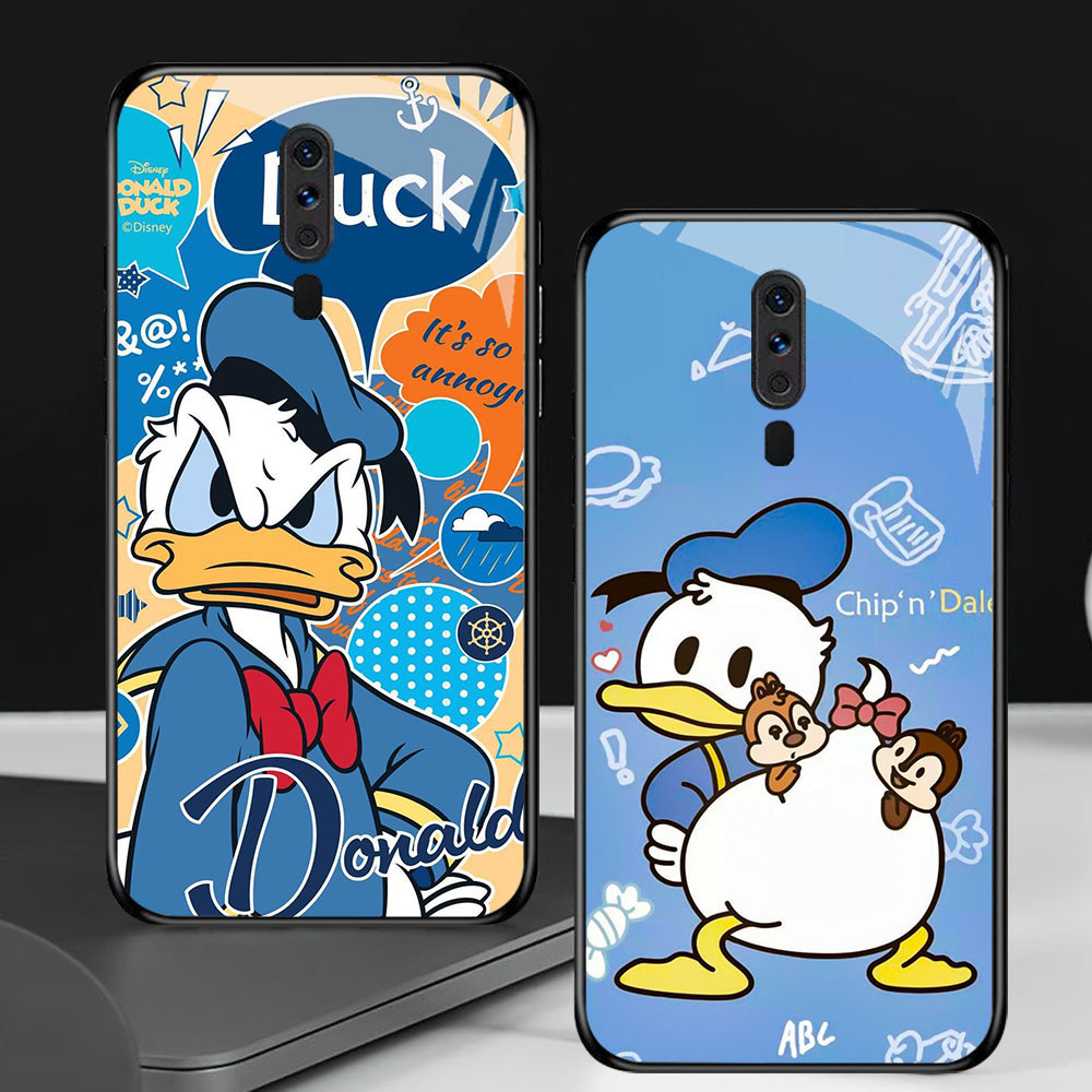 FX-30 Disney Donald Duck HD Glass Casing untuk OPPO A5 A9 F11 A9X Reno 2F 2Z Pro