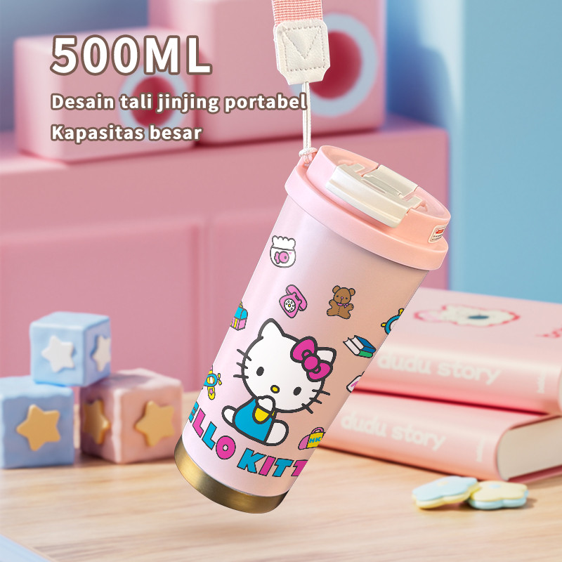 Hello Kitty Toys Accessories Termos Olahraga Portabel Baja Tahan Karat 316- Botol Vakum Berinsulasi 