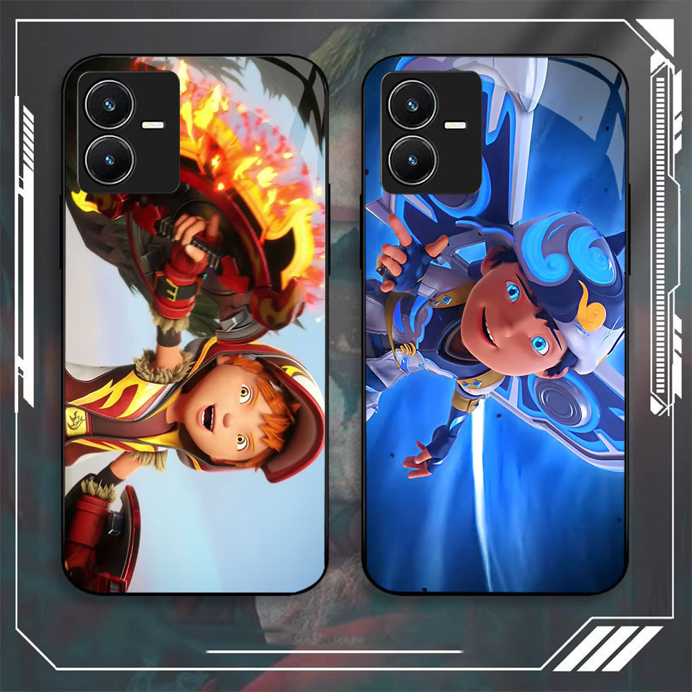 DW-11 Boboiboy nova GLASS KACA Casing untuk HP VIVO iQOO Y28 Z6 Y35 Y22 Y55 Y22S V25 Y75 5G
