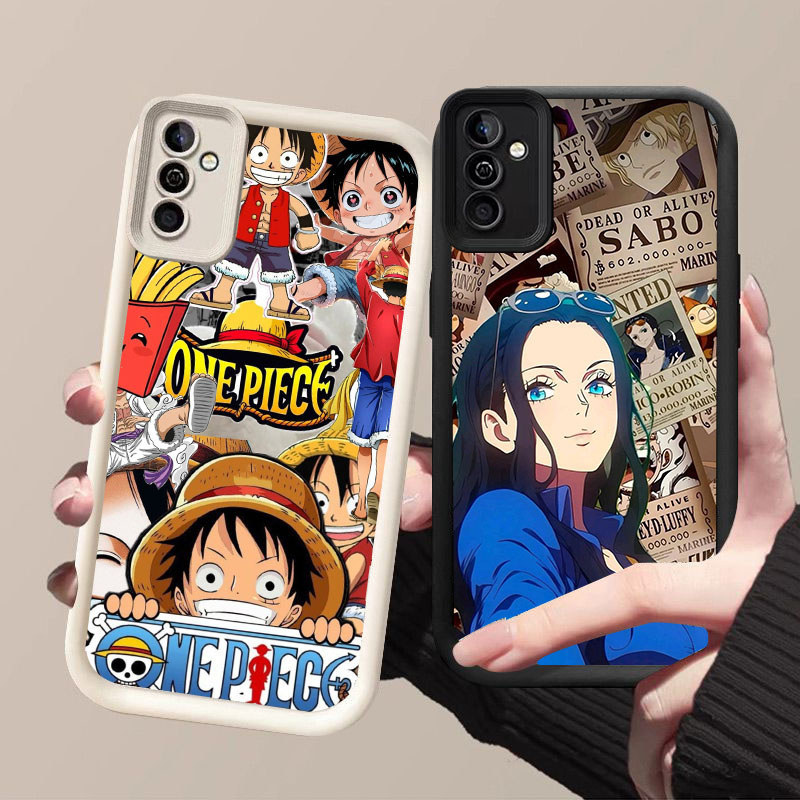 DW-64 One Piece Luffy Silicone Casing hitam putih untuk for Realme A5 A5X 14X 14T 2025 14 C73 C71 5G