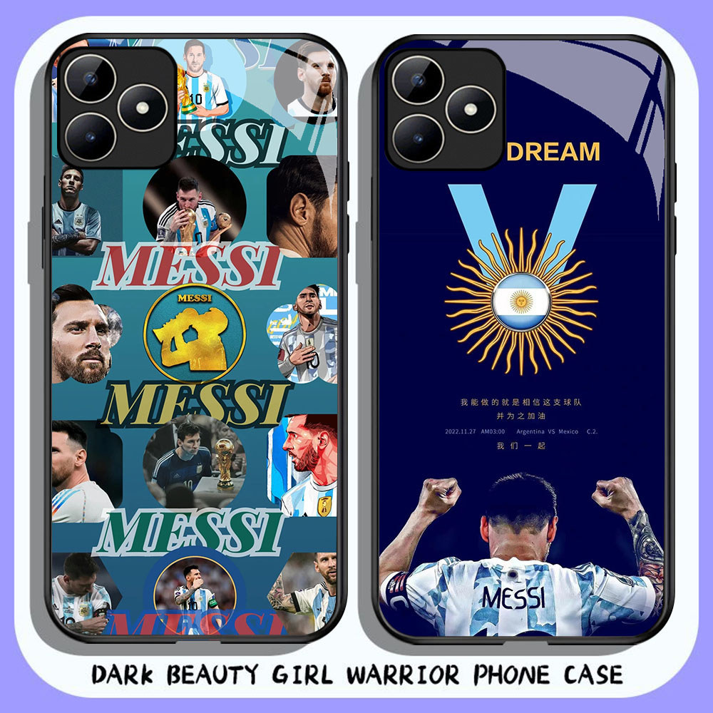 HR-35 Argentina Leonel Messi HD Glass Casing HP Realme 7i C67 C31 C55 C53 C33 C35 C17 GT 6 Narzo N53