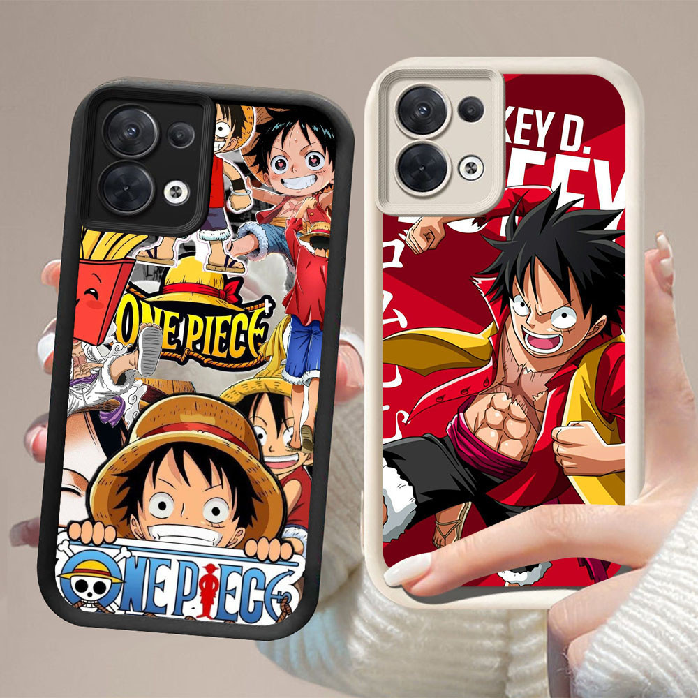 DW-64 One Piece Luffy Silicone Casing hitam putih untuk for Redmi Reno Find F21 K9X 8 15C X5 7 F21S 