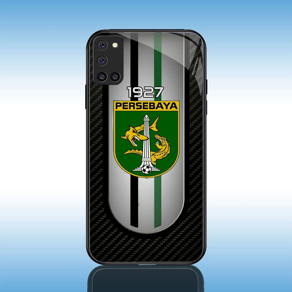 PW-24 PERSEBAYA Shockproof KACA Casing untuk OPPO Reno A92 F19 5 A94 A72 A52 5F Pro Lite