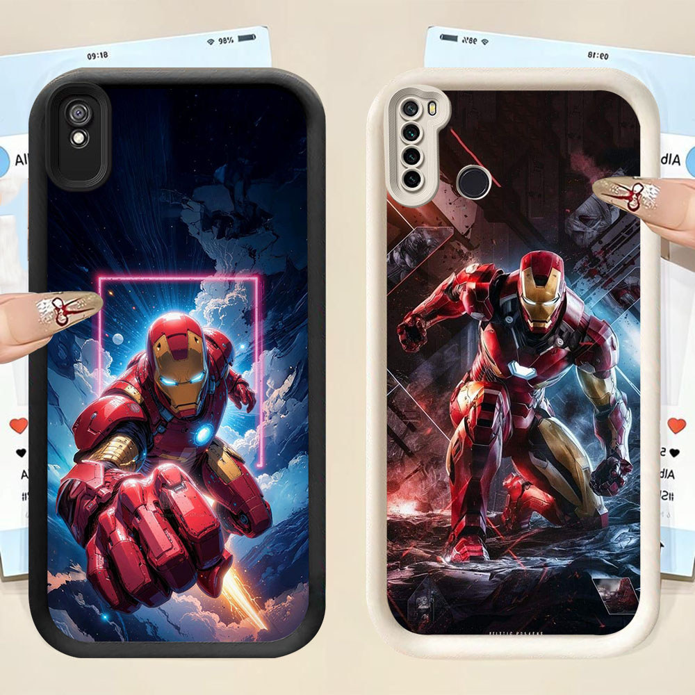 KT-64 Iron Man Casing HP Untuk Xiaomi Redmi Note 5 6A 7 9A A5 9T Poco M3 C71 Pro Plus