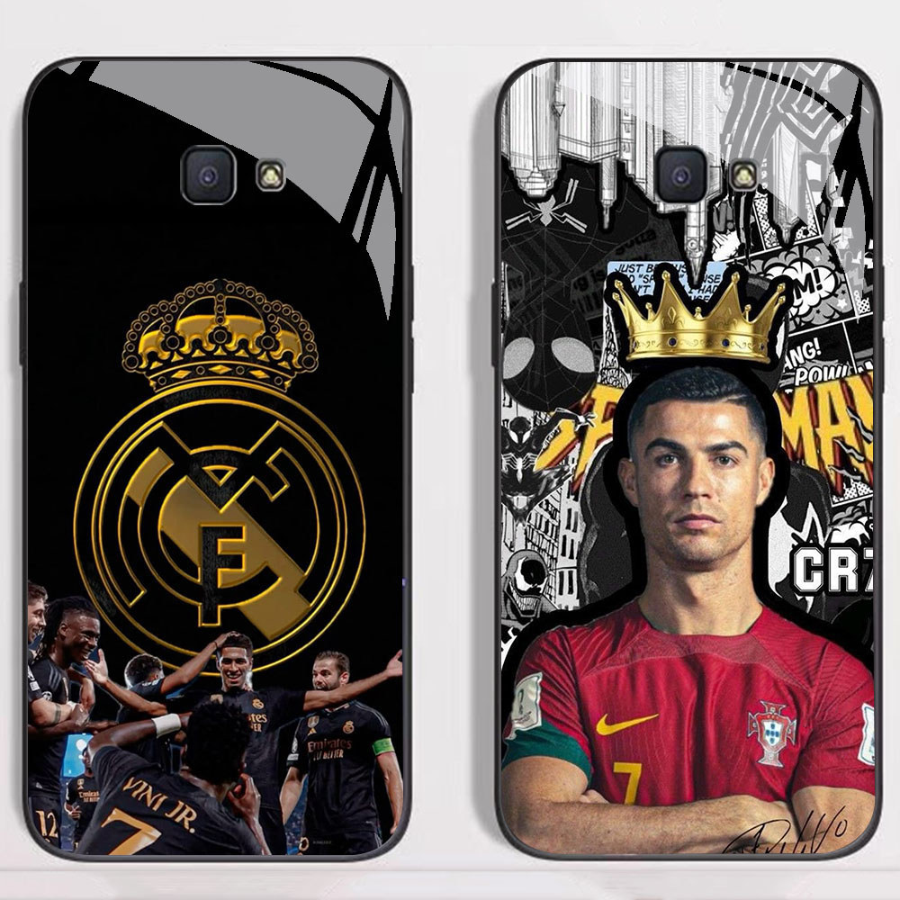 KT-102 Cristiano Ronaldo HD Glass Casing untuk Samsung Note 9 S24 S25 FE Ultra J7 Prime J6 J4 Core P