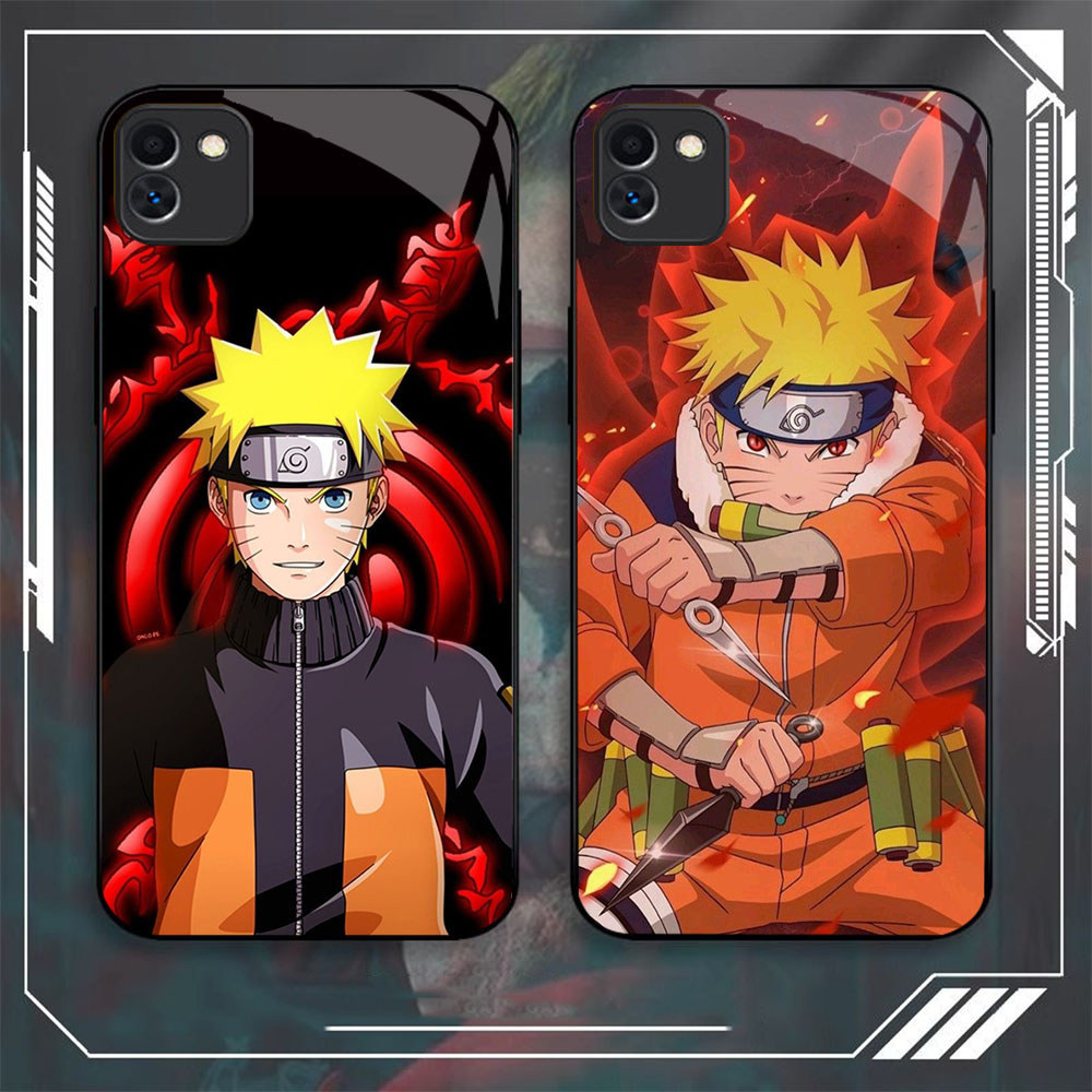 DW-57 Naruto Anime GLASS KACA Casing untuk HP Samsung A03 A05 A04 F04 M04 Core A04E