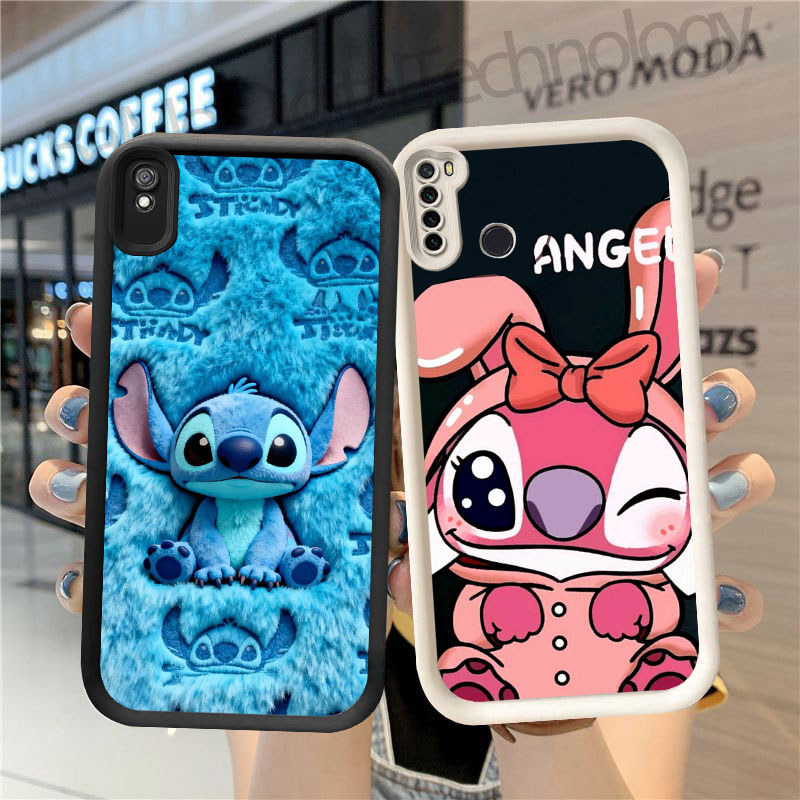 DW-82 Stitch Silicone Casing hitam putih untuk for Redmi Note 6A 9A 7 9T Pro
