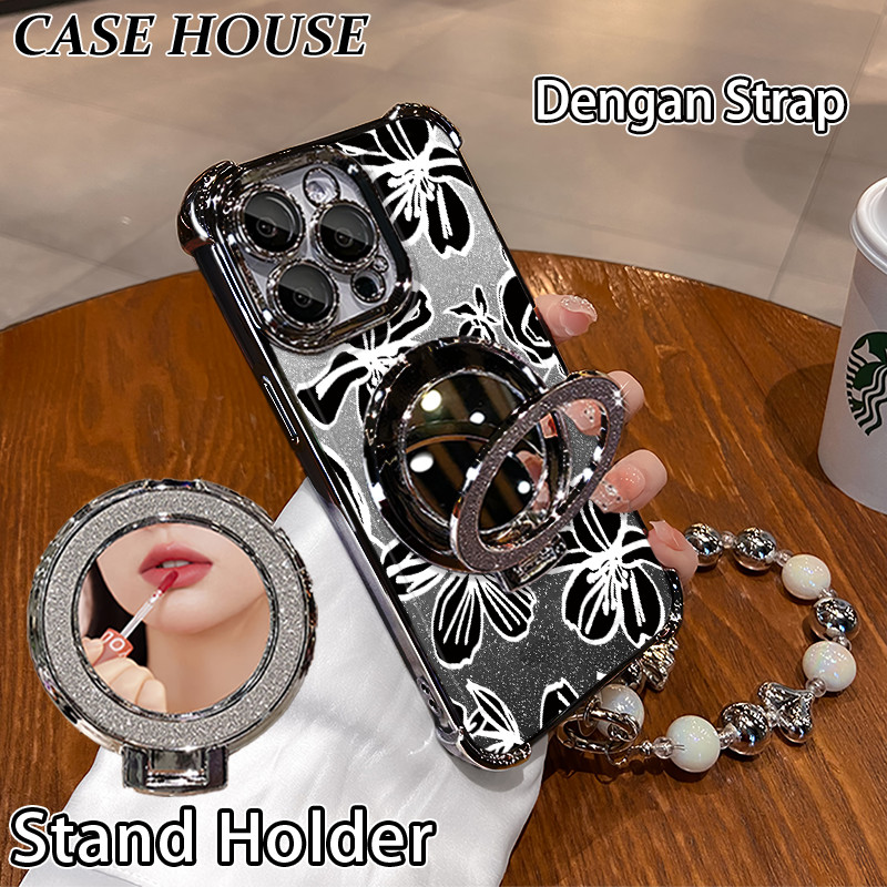 Glitter Card Case HP Samsung A11 A16 A32 A51 M11 Stand Holder Cermin Casing Samsung A03 A06 A21S A35