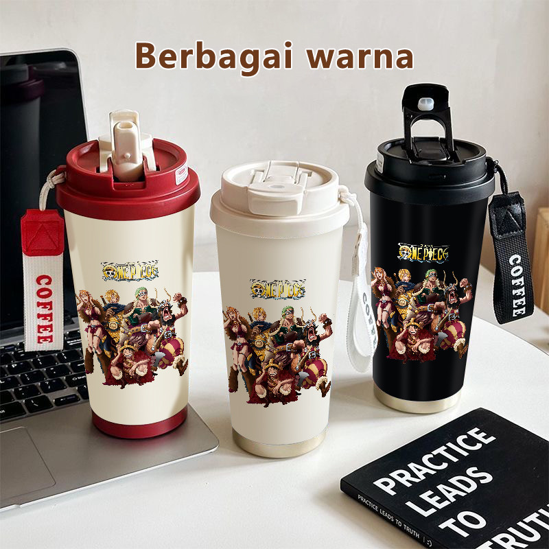 One Piece Anime Characters COD  Tumbler kopi 500ml  Bottle Premium Termos air panas  Stainless steel