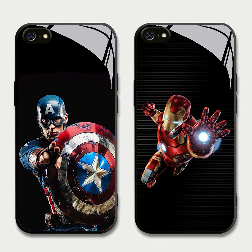 TS-37 Avengers HD Glass Casing untuk iPhone 6 6S 7 8 Plus SE X XS XR Max