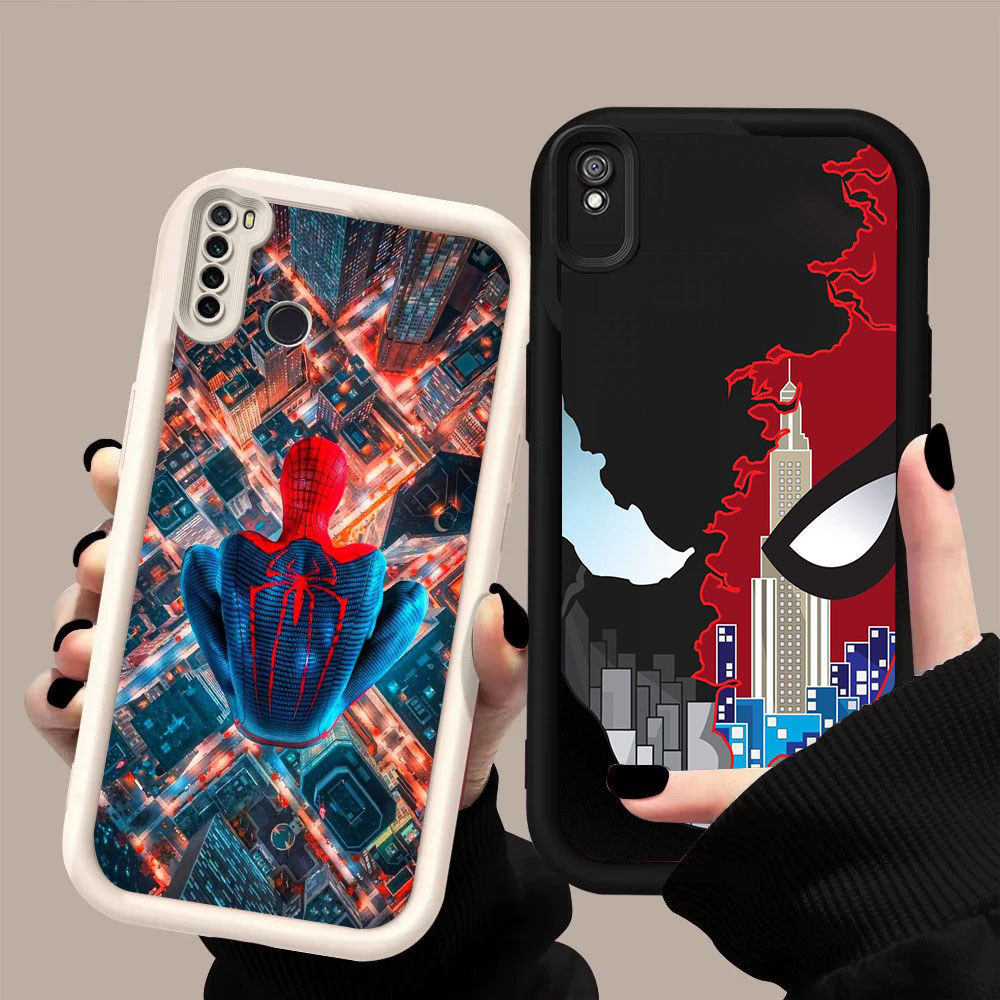 KT-32 Spiderman Casing HP Untuk Xiaomi Redmi Note 5 6A 7 9A A5 9T Poco M3 C71 Pro Plus