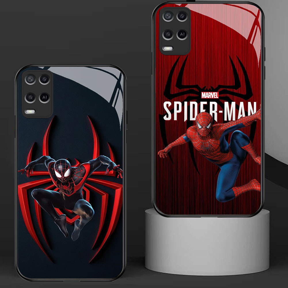 KD-32 Spider-Man HD Glass Casing HP Realme 2 8 8i 9 C30 C30S Narzo 50 Pro