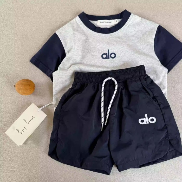Jas Musim Panas Anak 2025 Pria dan Gadis Tipis Tipis Two-Piece Set Bayi Bayi Celana Lengan Lengan Pe