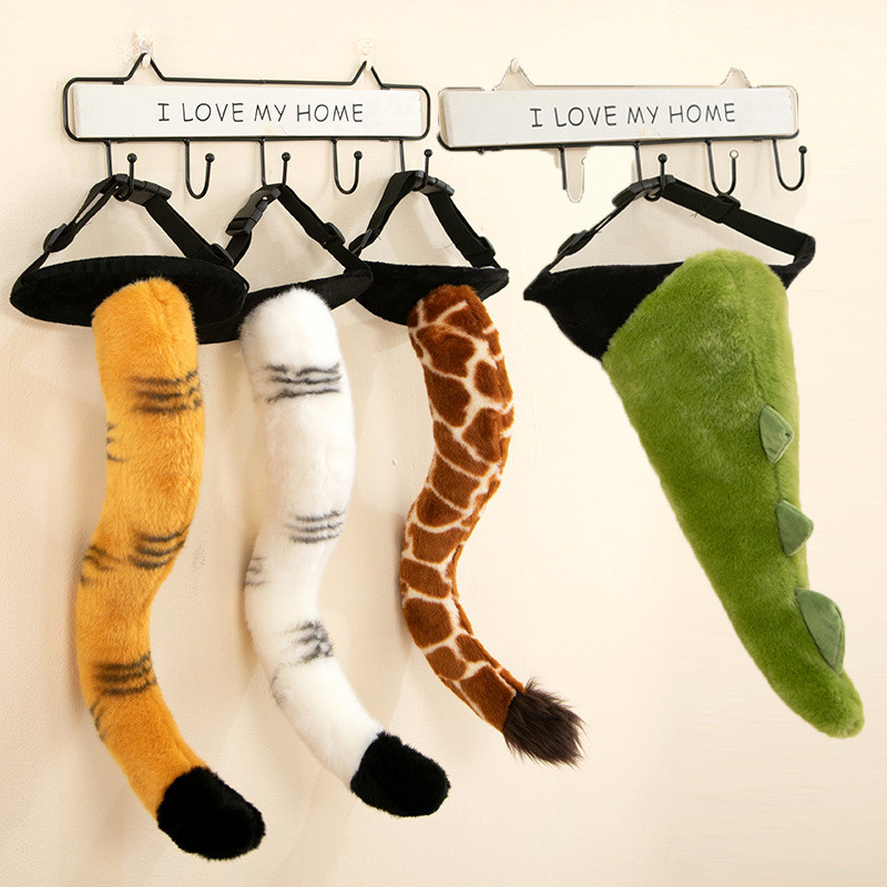 Mainan Boneka Bayi Balita Plush Ekor Harimau Simulasi Sabuk Singa Kecil Dinosaurus Jerapah Hadiah An