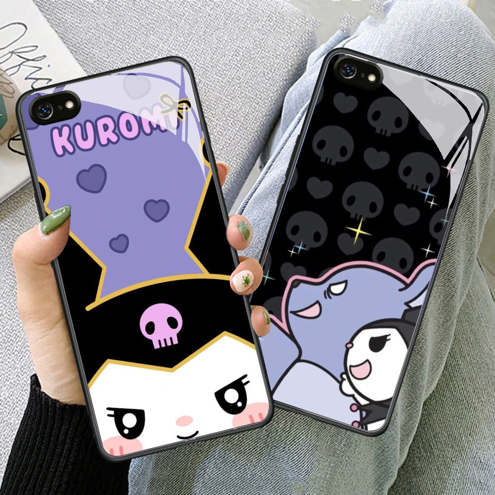 TS-22 KUROMI HD Glass Casing untuk iPhone 6 6S 7 8 Plus SE X XS XR Max