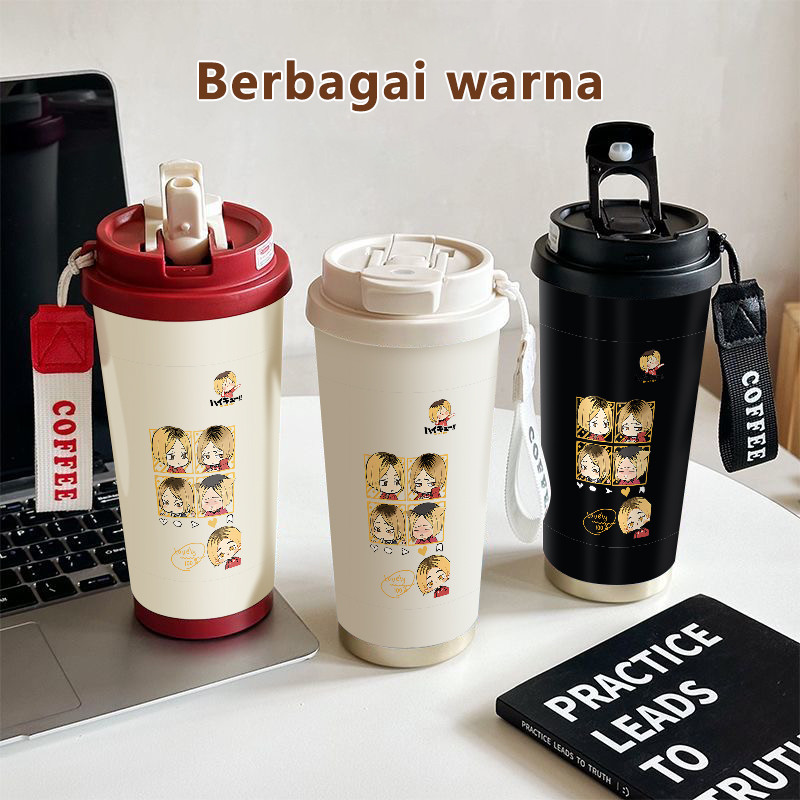 Anime Character Expressions COD  Tumbler kopi 500ml  Bottle Premium Termos air panas  Stainless stee
