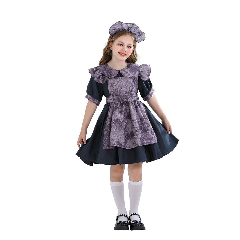 Kostum Halloween Labu Penyihir Anak Boneka Horor Gadis Pelayan Gaun Lolita Berkualitas