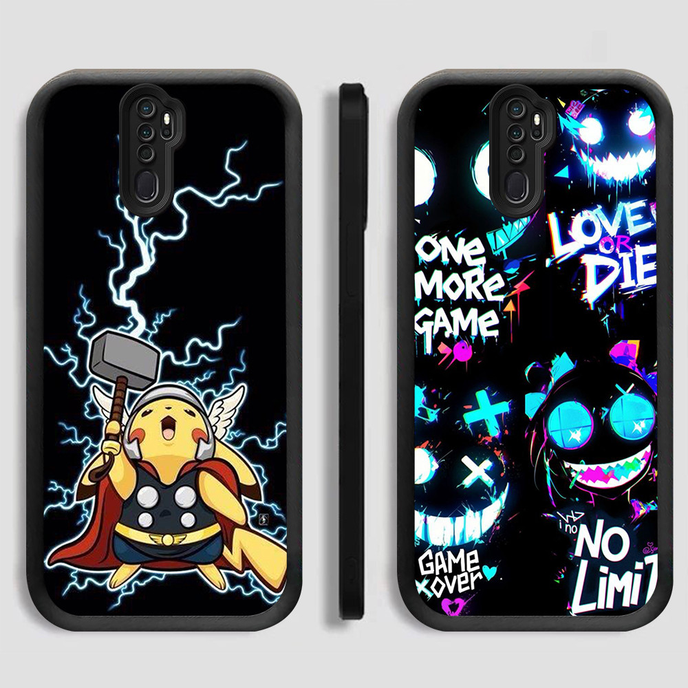 Casing untuk Silikon Hitam OPPO Reno F23 F21 10 F19S F9 F25 Pro 5G FA-33 Pokemon GAME