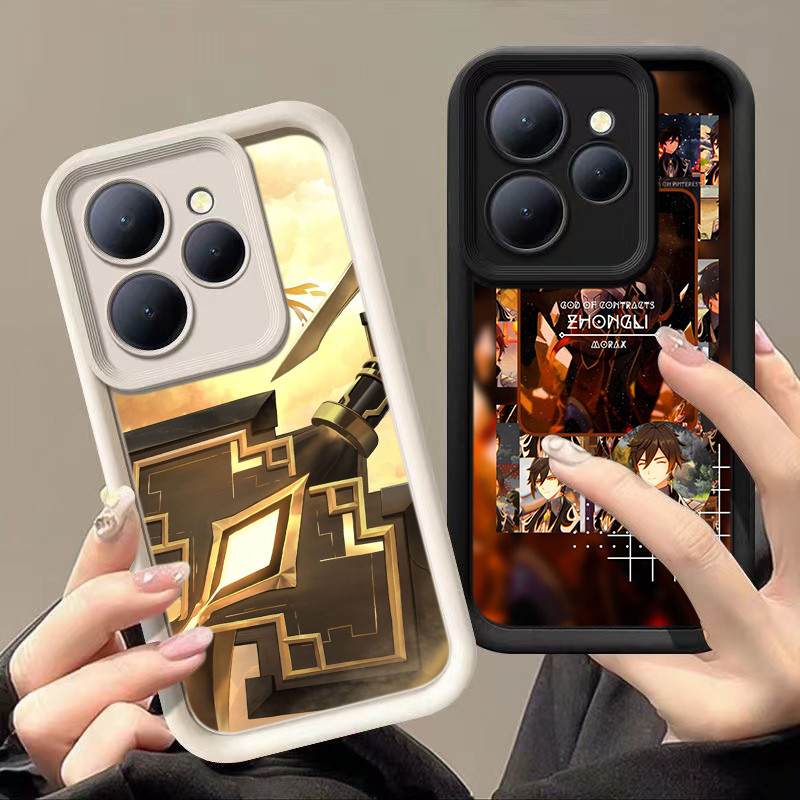 HA44 Genshin Impact game Zhongli Untuk Infinix Casing hp Softcase Silikon Kasing untuk Tecno POP 9 8