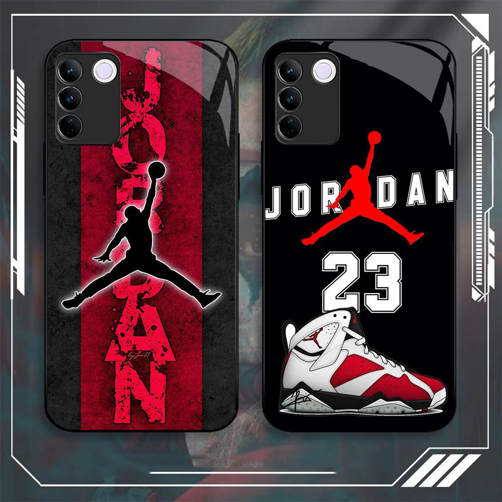 DW-13 Bulls Jordan NBA GLASS KACA Casing untuk HP VIVO V29E Y200E Y200 T3 V23E V30 V27E V29 V27 V23 