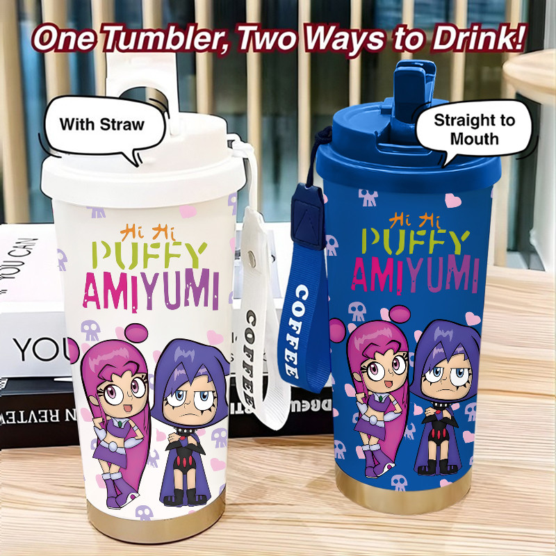 Tumbler Puffy AmiYumi Cartoon | 500ml | Stainless Steel 316 | Anti Bocor Tahan Panas & Dingin 12 Jam