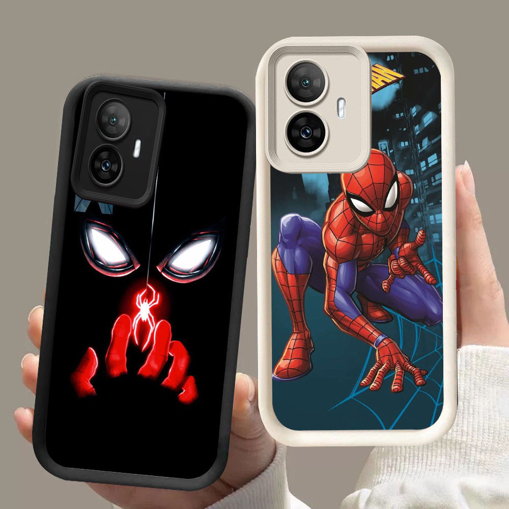 KT-32 Spiderman Murah Casing HP TPU Anti Gores Realme 2 7I 14 14T C17 C55 Note 70 70T Narzo N55 80 L