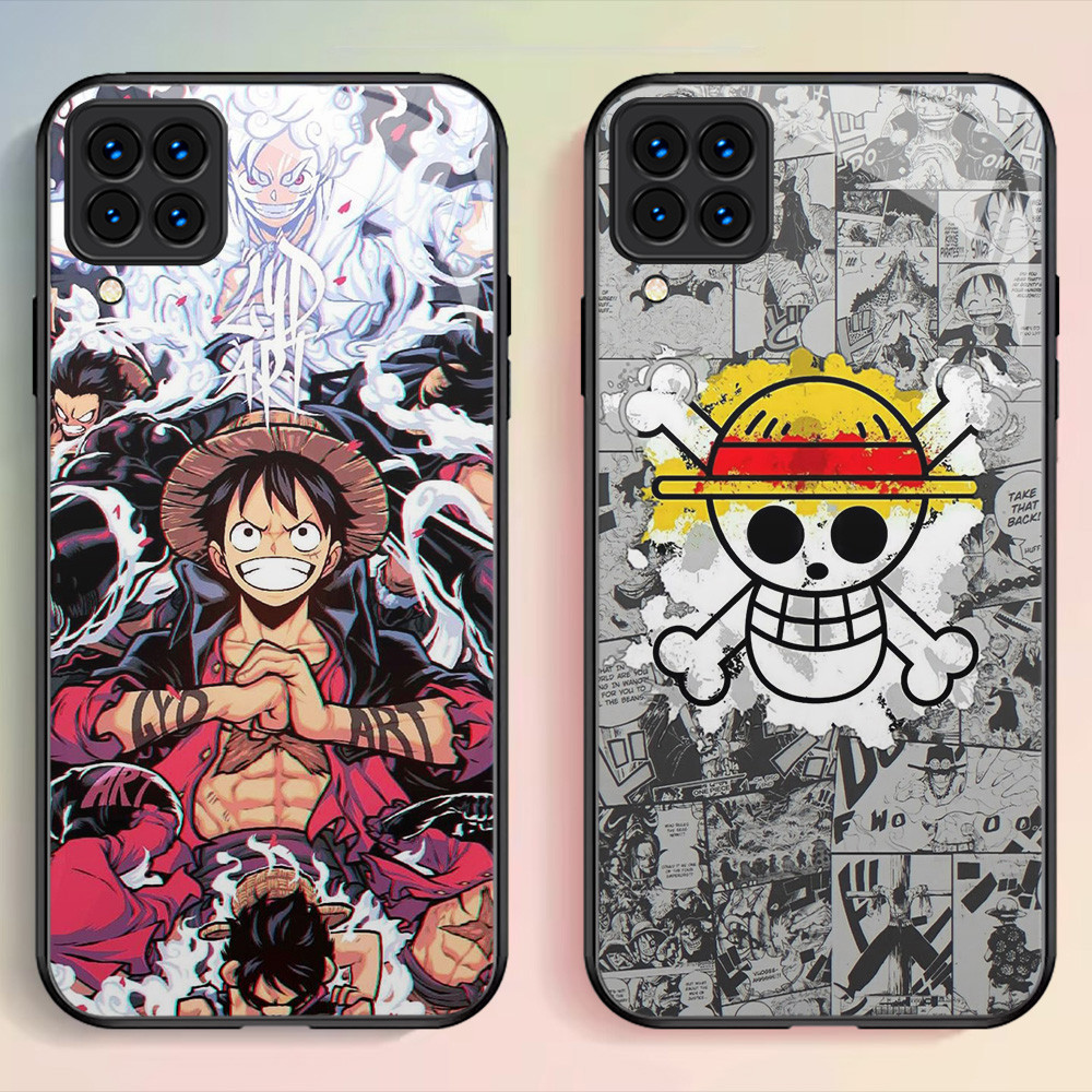 G-37 One Piece Luffy HD Kaca Casing untuk Samsung Galaxy M12 A12 M32 A22 5G Case