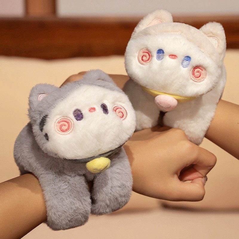 Mainan Boneka Bayi Balita Gelang Snap Kucing Lucu Plush Kain Gadis Hadiah Gantungan Kecil Pergelanga