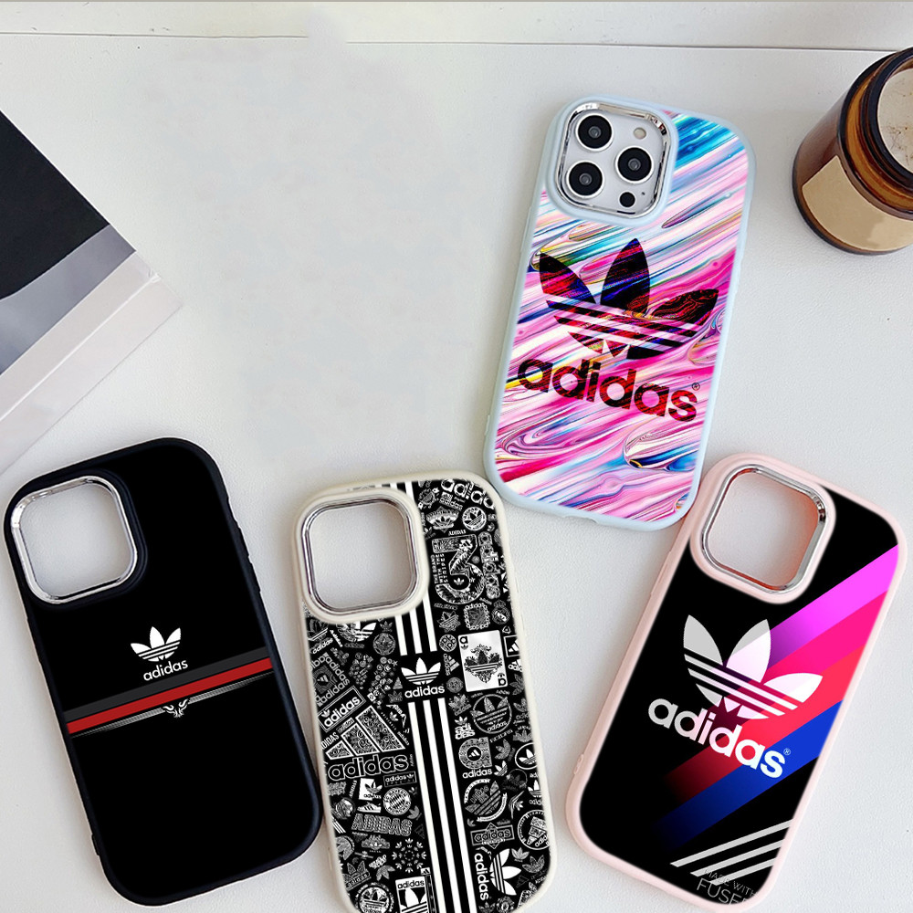 Softcase Silikon Plating Casing Hp Case untuk for iPhone XS Max X XR 7 8 6s 6 Plus KK2 Adidas