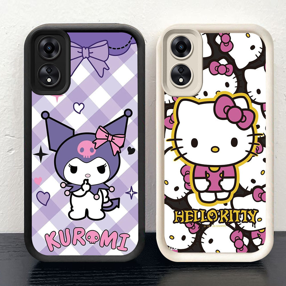 KD-16 Kuromi Hello Kitty Murah Casing HP TPU Untuk OPPO A17 A18 A38 A78 A60 A58 A98 F23