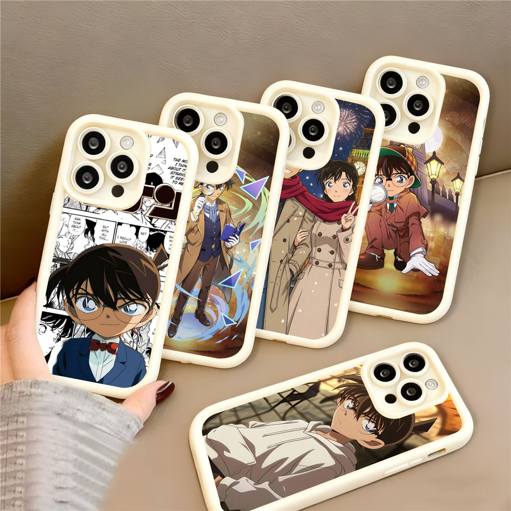 YO8 Detective Conan Casing untuk iPhone 14 13 15 11 Pro Max Shockproof HP Casing