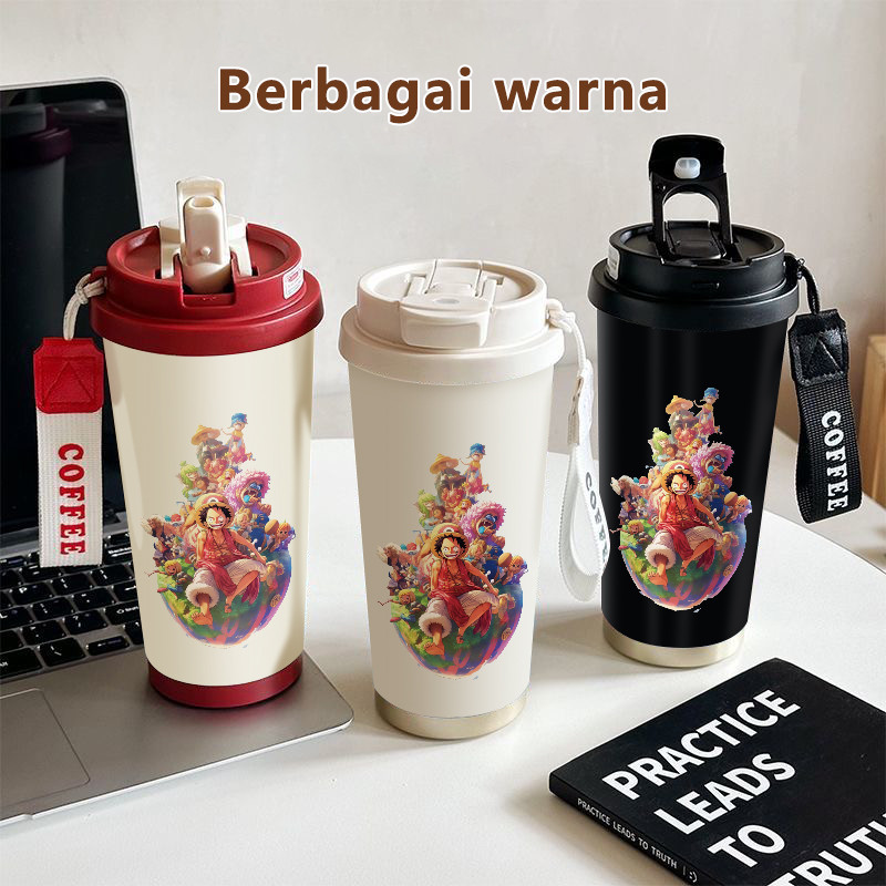 One - Piece Luffy Anime COD  Tumbler kopi 500ml  Bottle Premium Termos air panas  Stainless steel 31