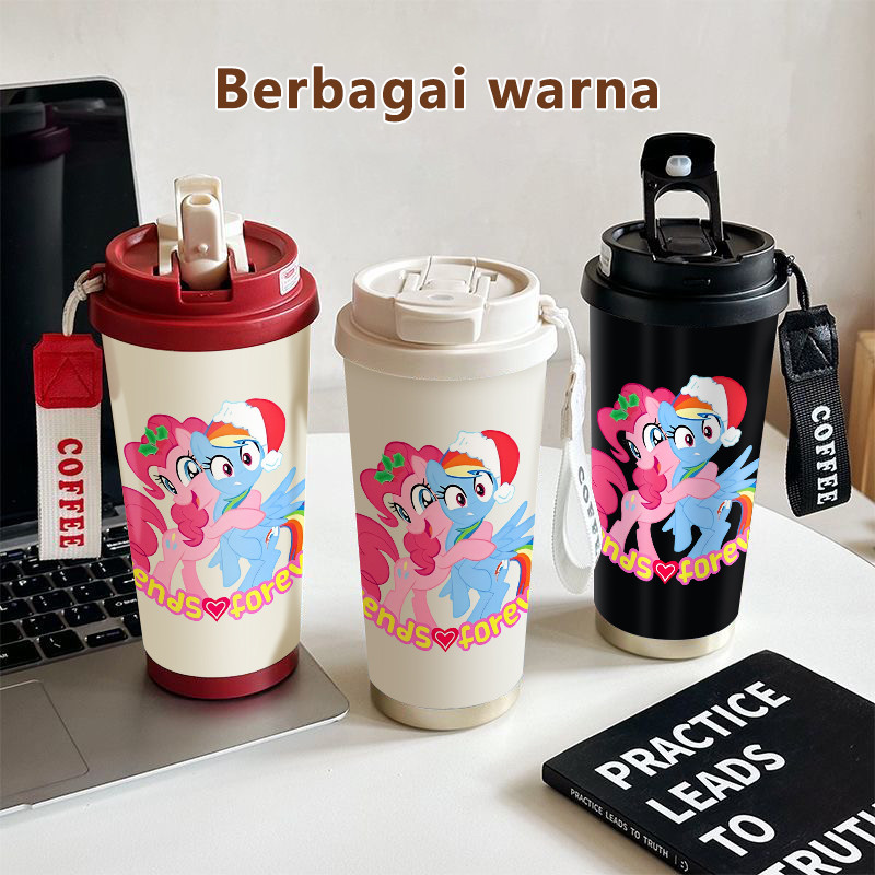 My Little Pony Friendship Cartoon  COD  Tumbler kopi 500ml  Bottle Premium Termos air panas  Stainle