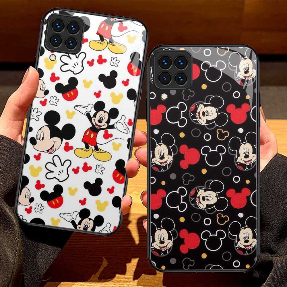 G-77 Mickey HD Kaca Casing untuk Samsung Galaxy M12 A12 M32 A22 5G Case
