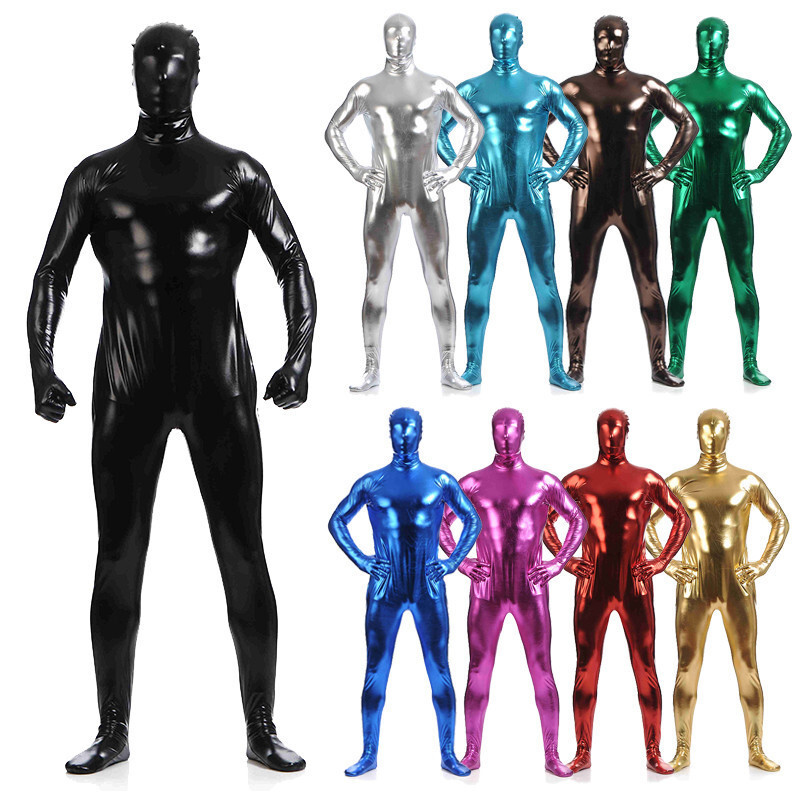 Kostum Zentai Penuh Tubuh Terpaku Warna Solid Pertunjukan Panggung Halloween Amazon Berkualitas