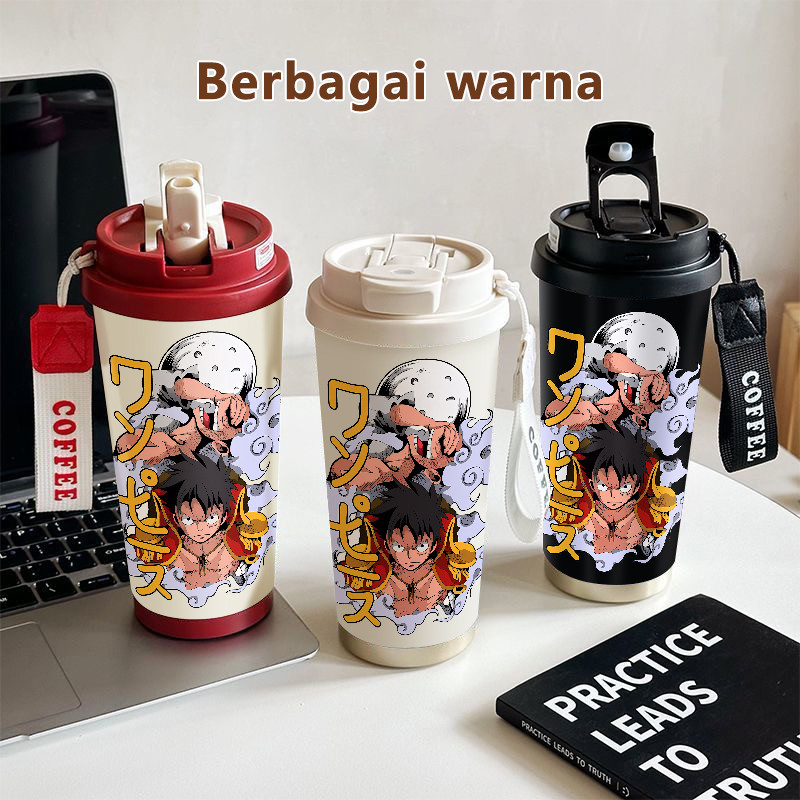 Luffy Anime Moon COD  Tumbler kopi 500ml  Bottle Premium Termos air panas  Stainless steel 316 Vacuu