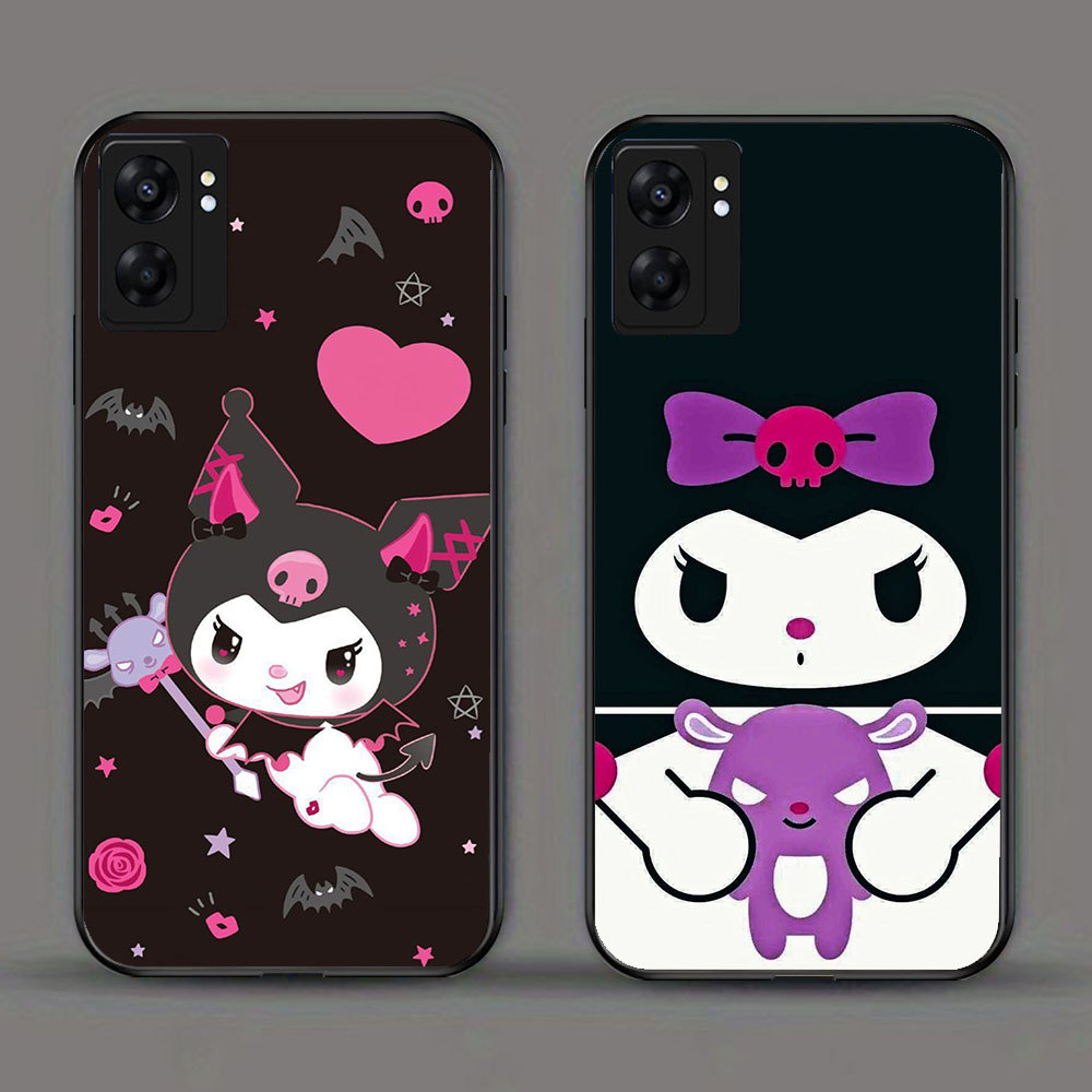 KD-16 Kuromi Hello Kitty HD Glass Casing HP OPPO A57 A16K A16E A76 A77 A17 A77S A57S A36 A96