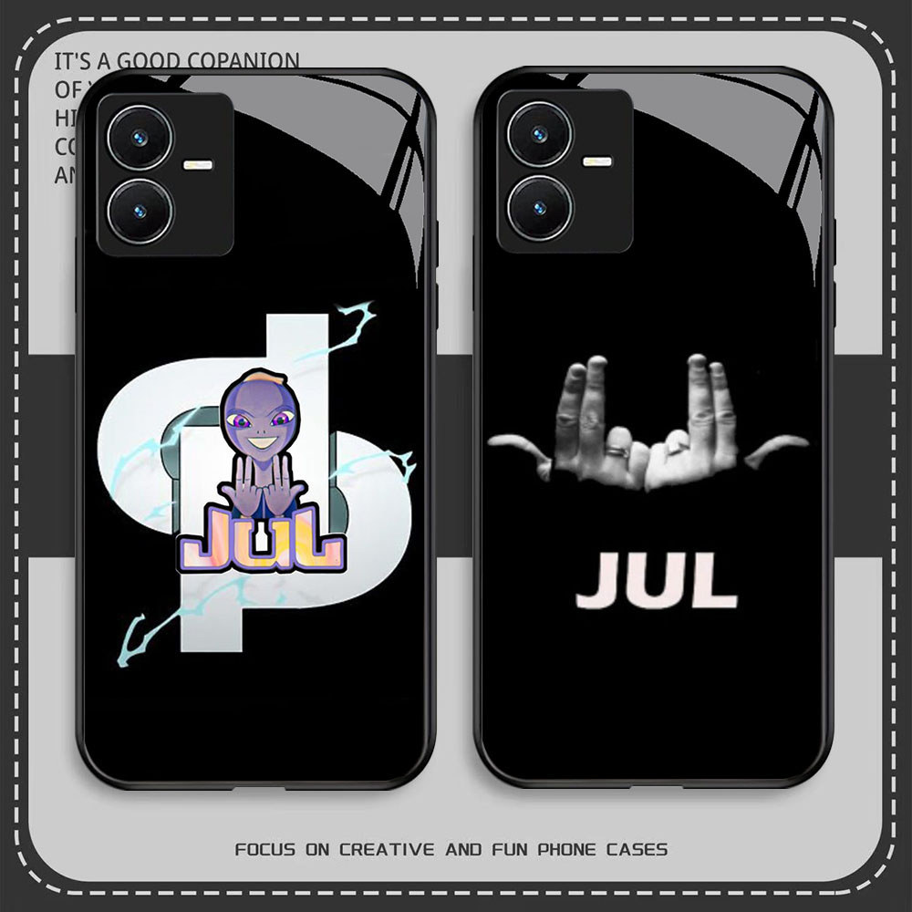 HR-99 Rapper JuL C'est Pas Des Lol HD Glass Casing untuk VIVO Y22 Y35 Y75 Y28 Y22S V25 Y55 iQOO Z6