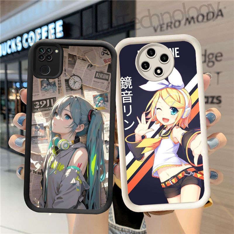DW-47 Kagamine Twins Anime Silicone Casing hitam putih untuk for Xiaomi Redmi Note Poco 9S 8 M2 9 Pr