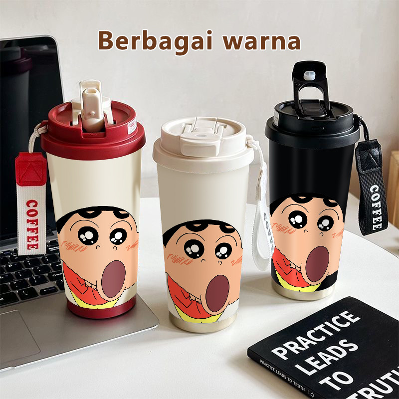 Shin - chan Surprise Anime COD  Tumbler kopi 500ml  Bottle Premium Termos air panas  Stainless steel
