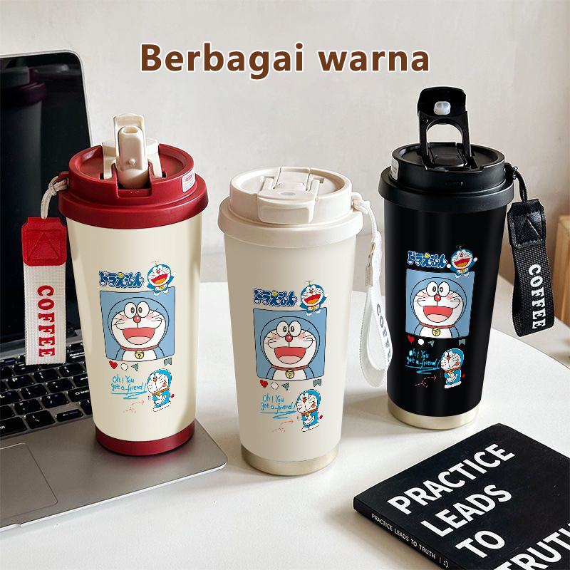 Doraemon Cartoon Friendship COD  Tumbler kopi 500ml  Bottle Premium Termos air panas  Stainless stee