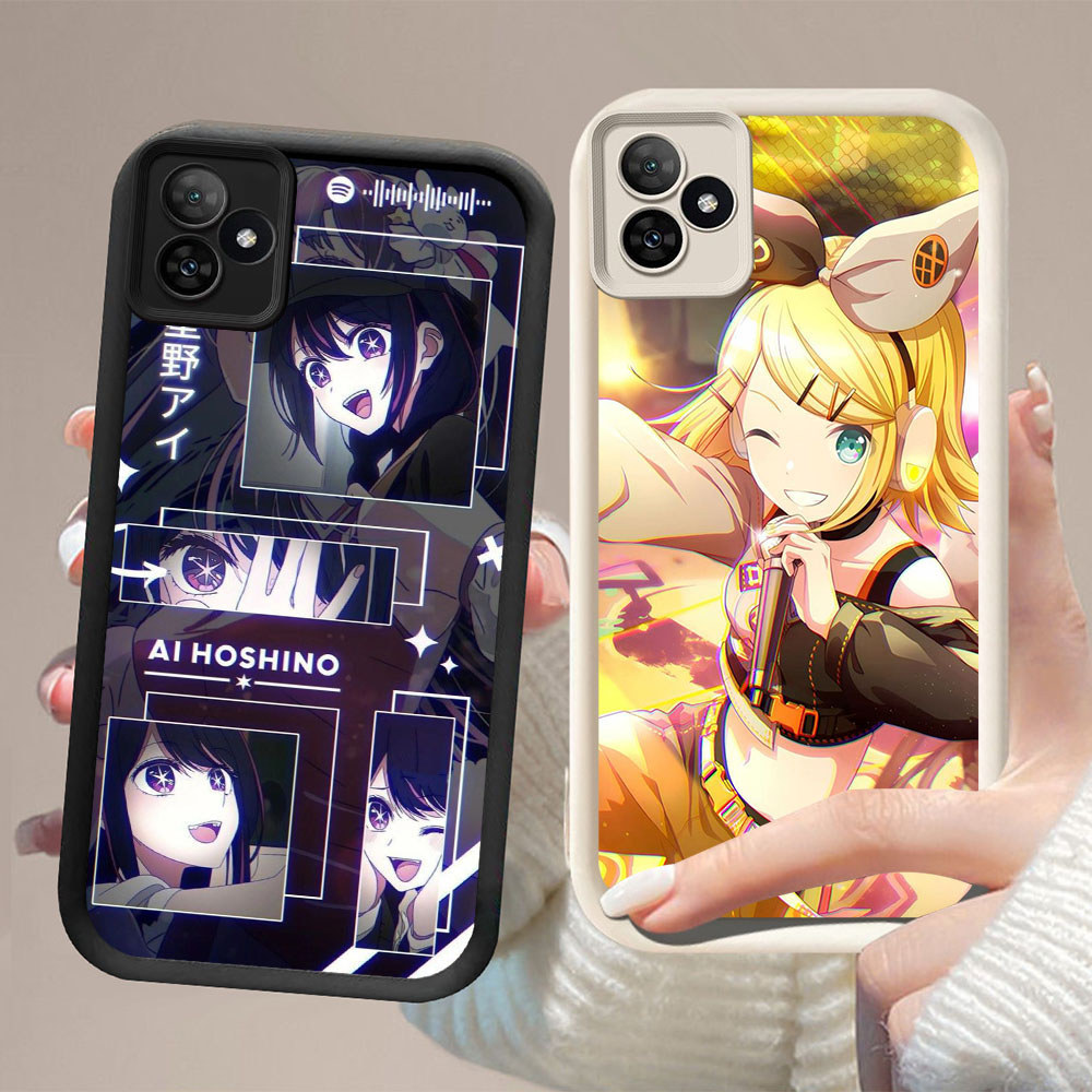 DW-47 Kagamine Twins Anime Silicone Casing hitam putih untuk for Realme 15T 5G