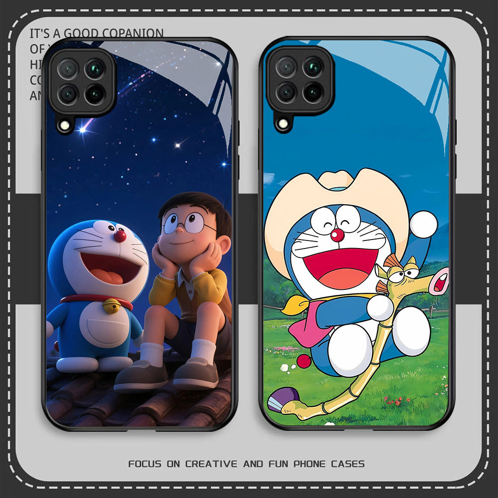 HR-52 Doraemon HD Glass Casing untuk Samsung A12 M32 M12 A22 5G