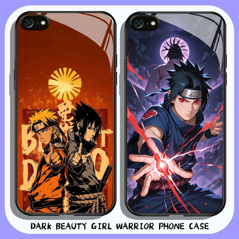 HR-89 Uchiha Sasuke HD Glass Casing untuk iPhone 6 6S 7 8 Plus SE X XS XR Max