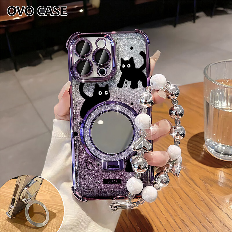 Case Oppo Gemerlap Stand Holder Garskin Soft Case Oppo A18 A3 A3 Pro A33 A36 With Strap Dengan Stand