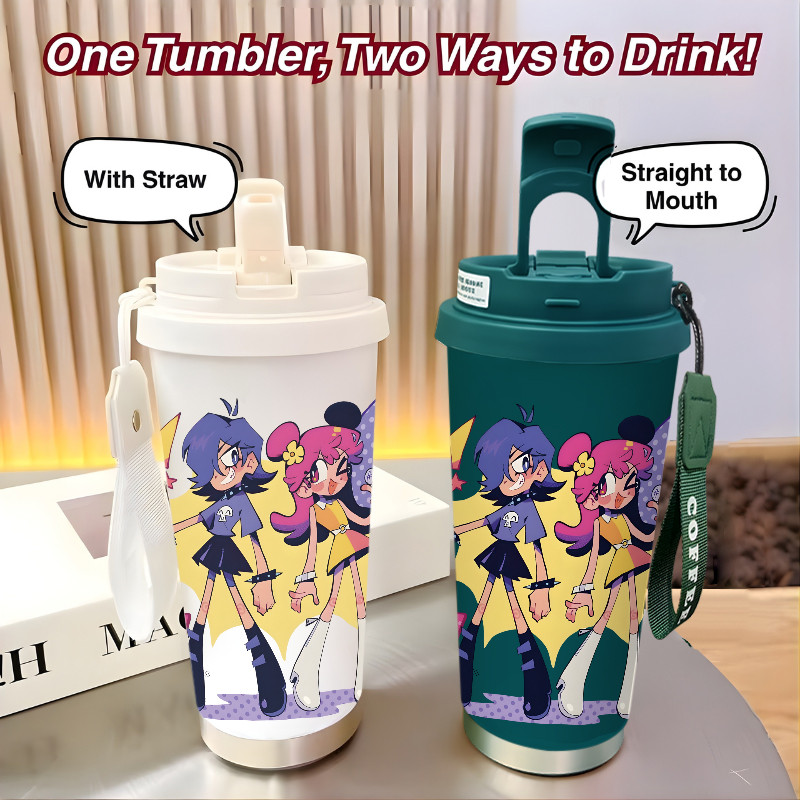 Tumbler Puffy AmiYumi Cartoon | 500ml | Stainless Steel 316 | Anti Bocor Tahan Panas & Dingin 12 Jam