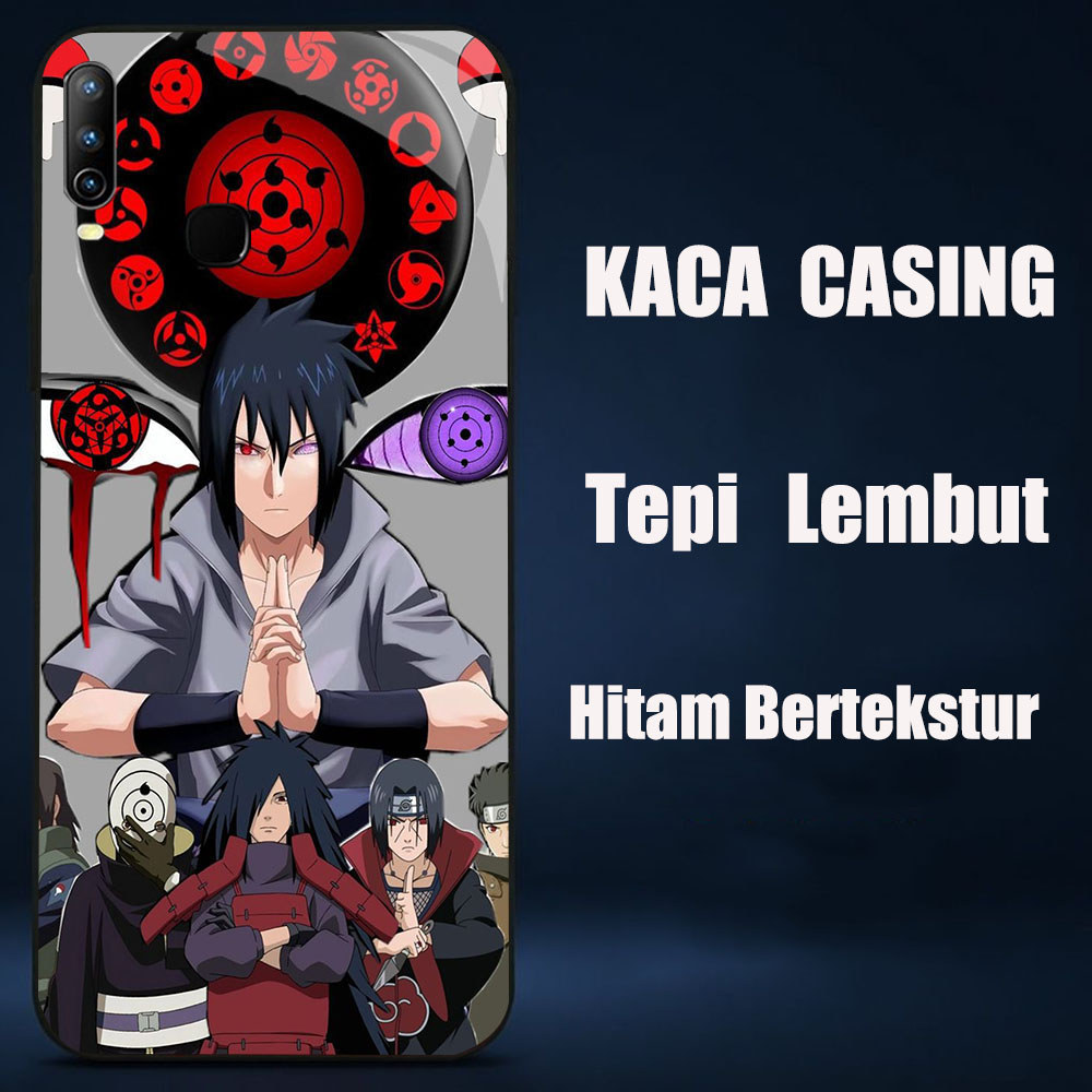 DW-86 Uchiha Itachi anime GLASS KACA Casing untuk HP VIVO Y91C Y85 Y17 Y12 Y15 2019 Y89 Y11 Y91 X23 