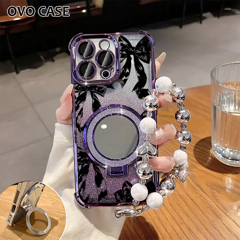 Case Oppo Gemerlap Stand Holder Garskin Soft Case Oppo A18 A3 A3 Pro A33 A36 With Strap Dengan Stand